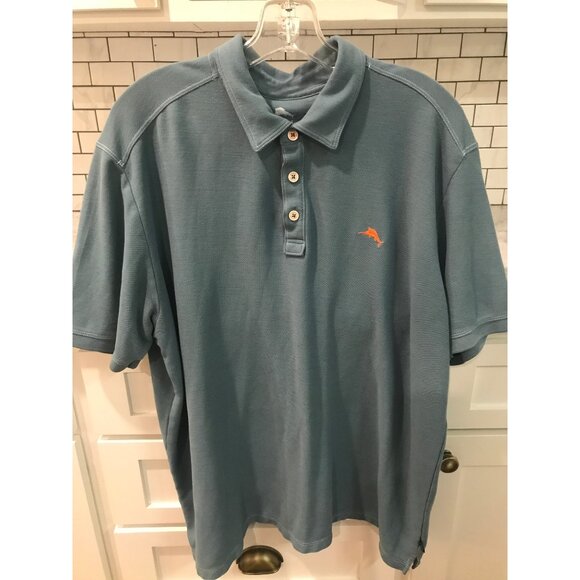 Tommy Bahama Shirt Mens XL Blue Island Zone Polo Pima Cotton Coastal Beach - Picture 1 of 9
